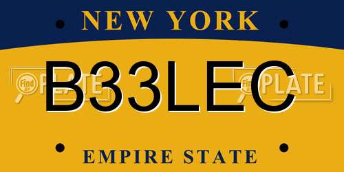 B33LEC New York License Plate