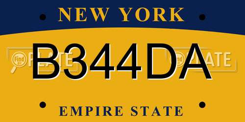 B344DA New York License Plate