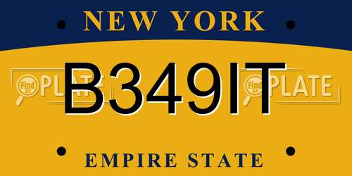 B349IT New York License Plate