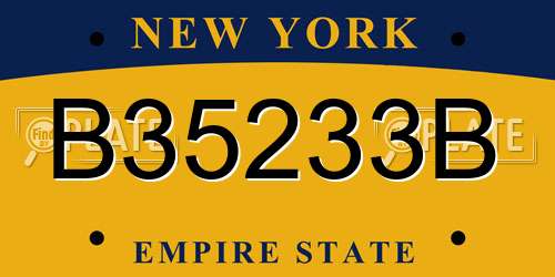 B35233B New York License Plate