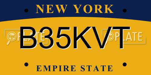 B35KVT New York License Plate
