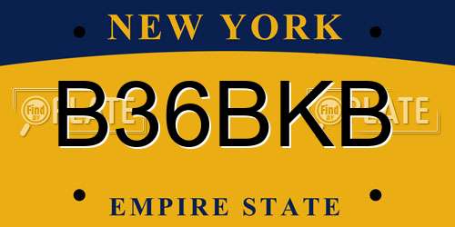 B36BKB New York License Plate
