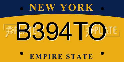 B394TO New York License Plate