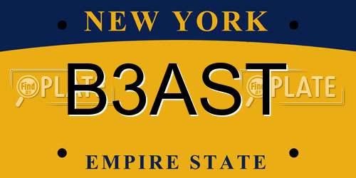 B3AST New York License Plate