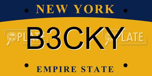B3CKY New York License Plate