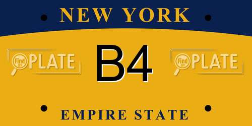 B4 New York License Plate