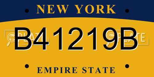 B41219B New York License Plate