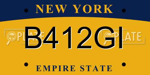 B412GI New York License Plate