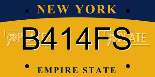 B414FS New York License Plate