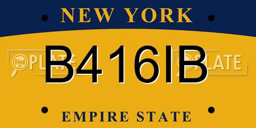 B416IB New York License Plate