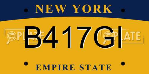B417GI New York License Plate