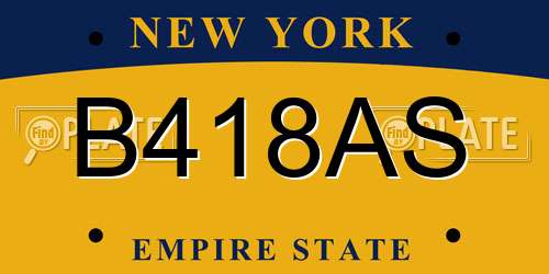 B418AS New York License Plate