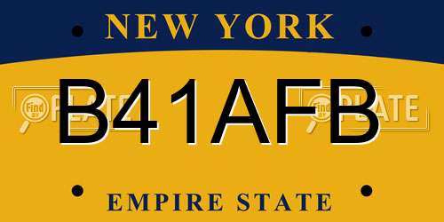 B41AFB New York License Plate