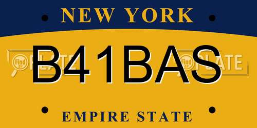 B41BAS New York License Plate