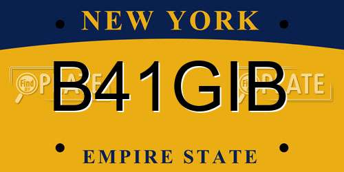 B41GIB New York License Plate