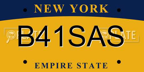 B41SAS New York License Plate