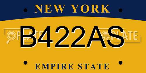B422AS New York License Plate