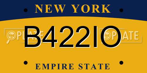 B422IO New York License Plate