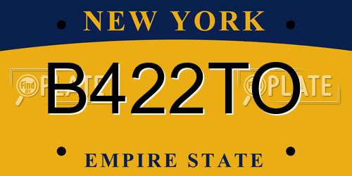 B422TO New York License Plate