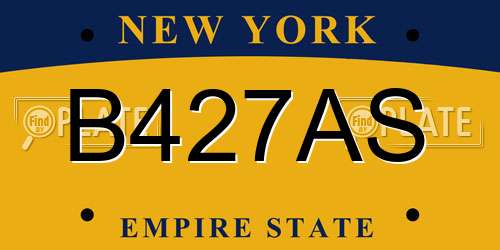 B427AS New York License Plate