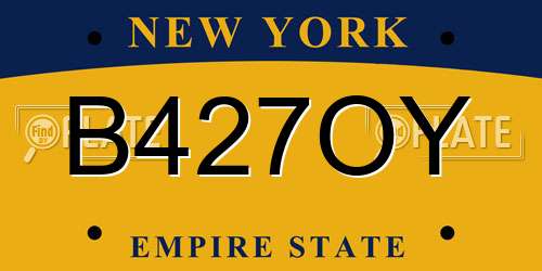 B427OY New York License Plate