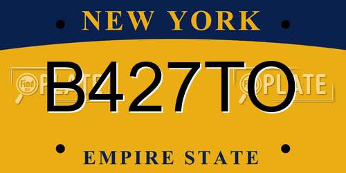 B427TO New York License Plate