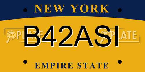 B42ASI New York License Plate