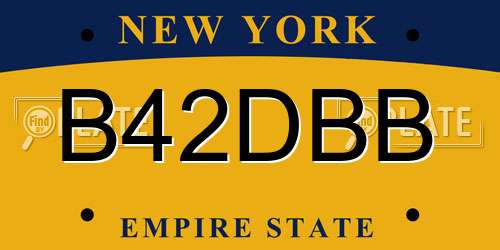 B42DBB New York License Plate