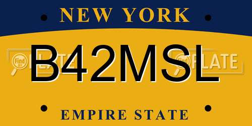 B42MSL New York License Plate