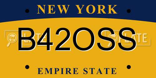 B42OSS New York License Plate