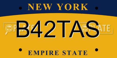 B42TAS New York License Plate