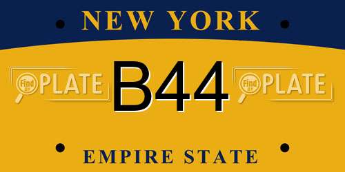 B44 New York License Plate