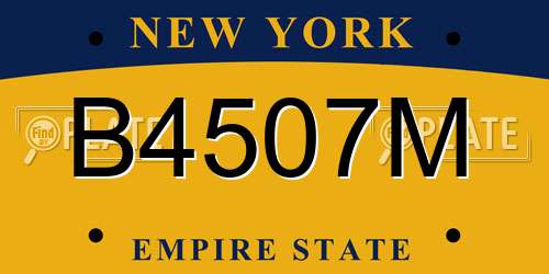 B4507M New York License Plate