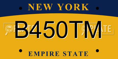 B450TM New York License Plate