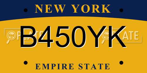 B450YK New York License Plate