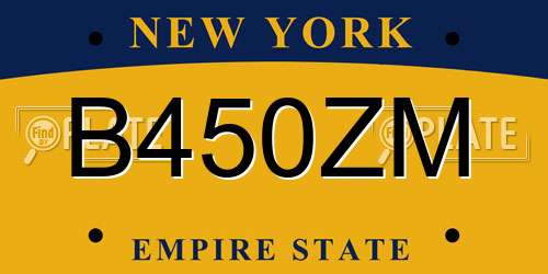 B450ZM New York License Plate