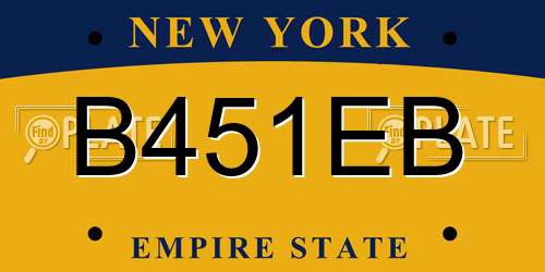 B451EB New York License Plate
