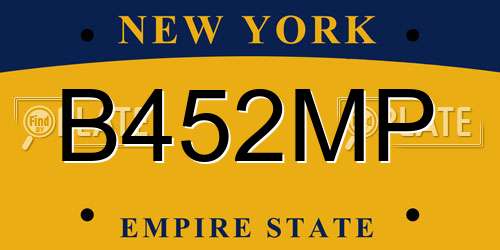 B452MP New York License Plate