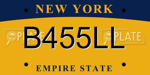 B455LL New York License Plate