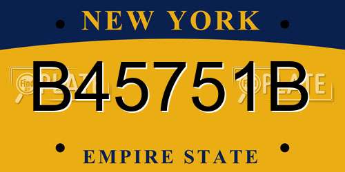 B45751B New York License Plate