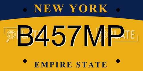 B457MP New York License Plate