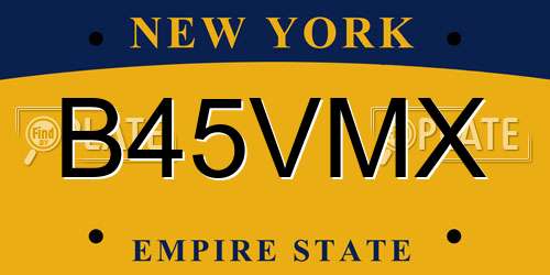 B45VMX New York License Plate