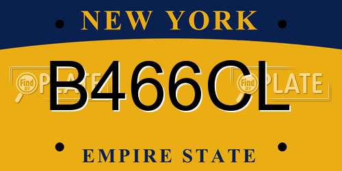 B466CL New York License Plate
