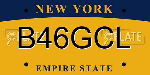 B46GCL New York License Plate