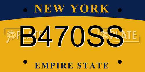 B470SS New York License Plate
