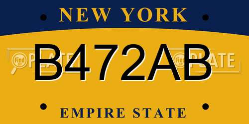 B472AB New York License Plate