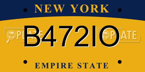 B472IO New York License Plate