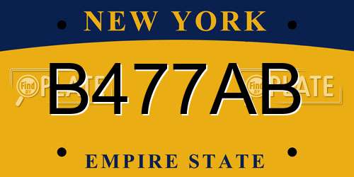 B477AB New York License Plate