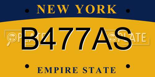B477AS New York License Plate