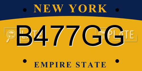 B477GG New York License Plate